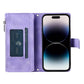 Full Screen Protection Deluxe Zipper Wallet Case with Foldable Kickstand for iPhone