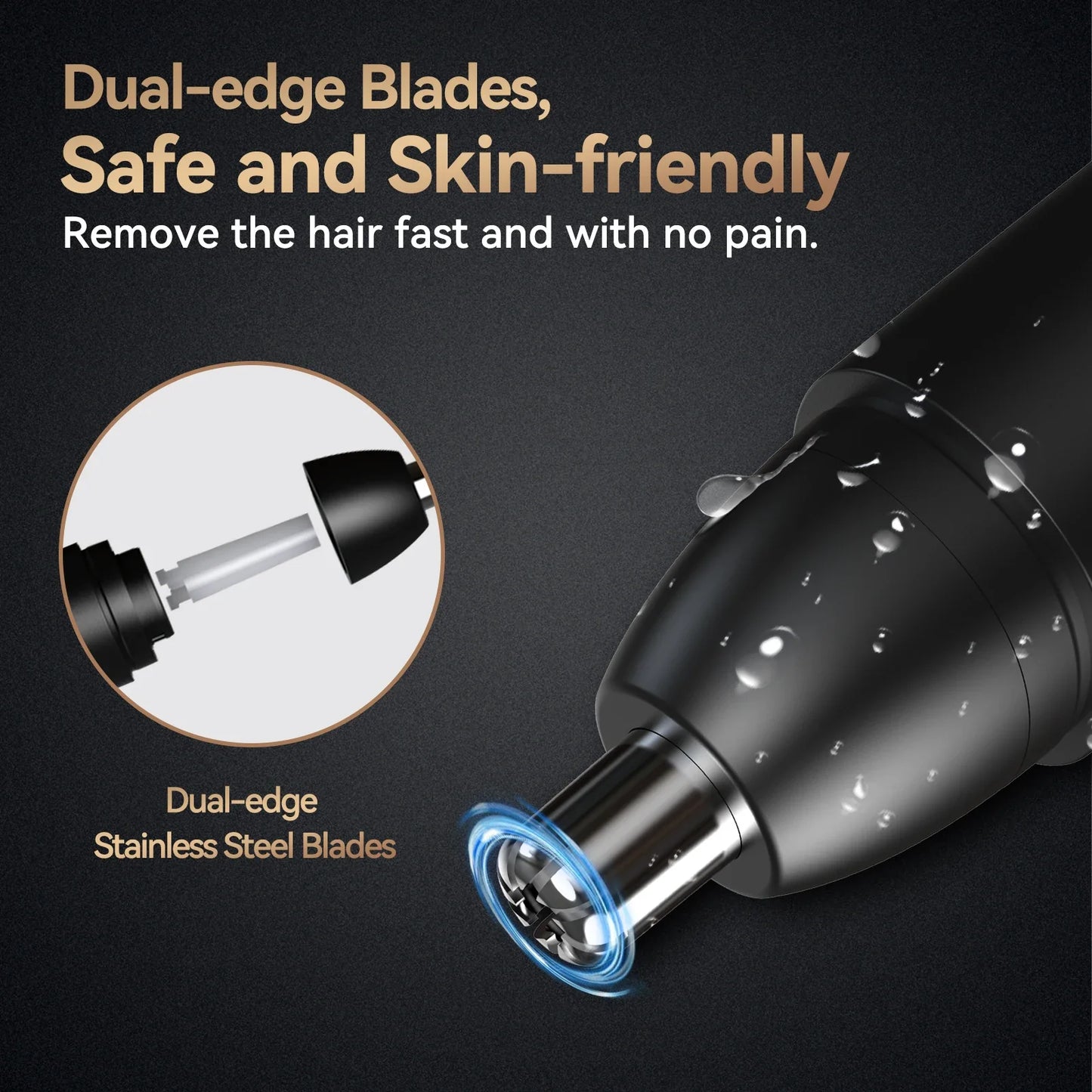 MAXGROOM Rechargeable 360 Rotating Dual-Blade Waterproof Hair Trimmer