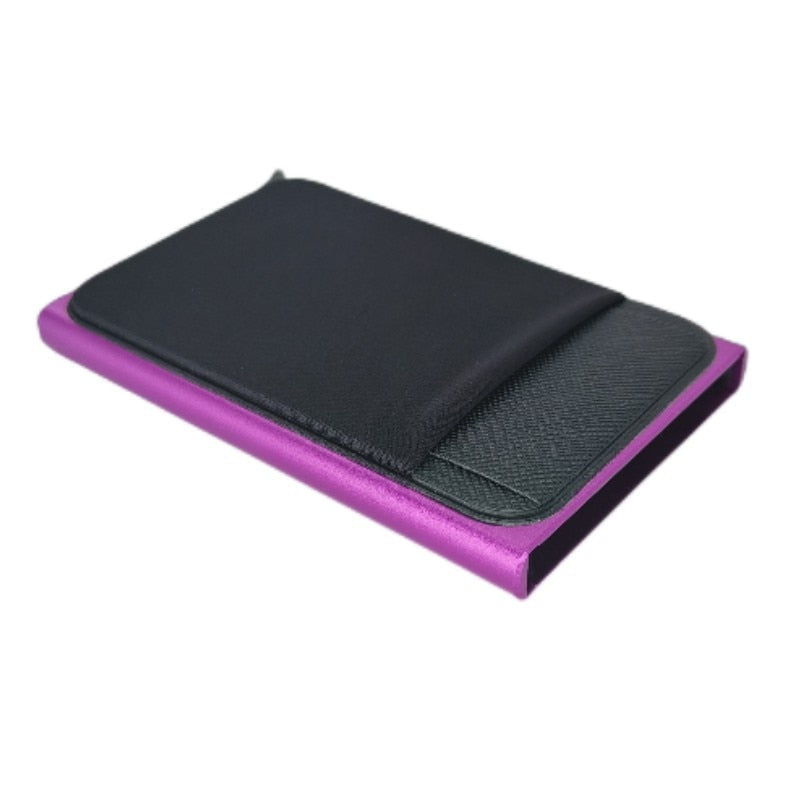 Slim Aluminum Pop up RFID Wallet With Elasticity Back Pouch