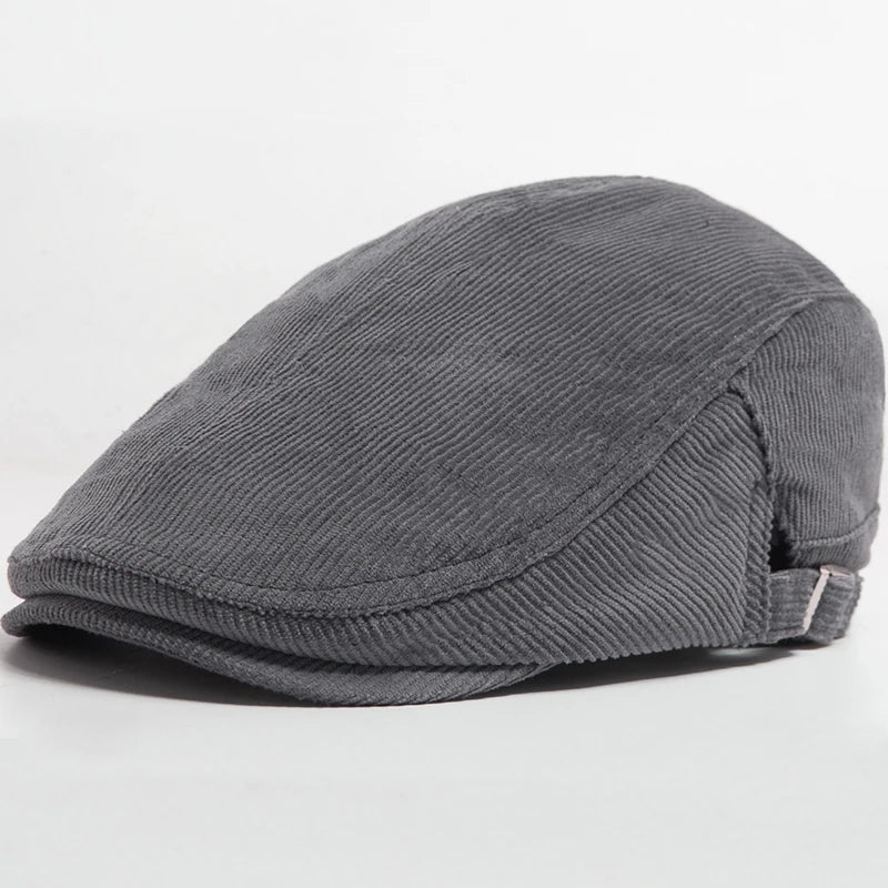 Vintage Corduroy Front and Back Wear Newsboy Flat Cap