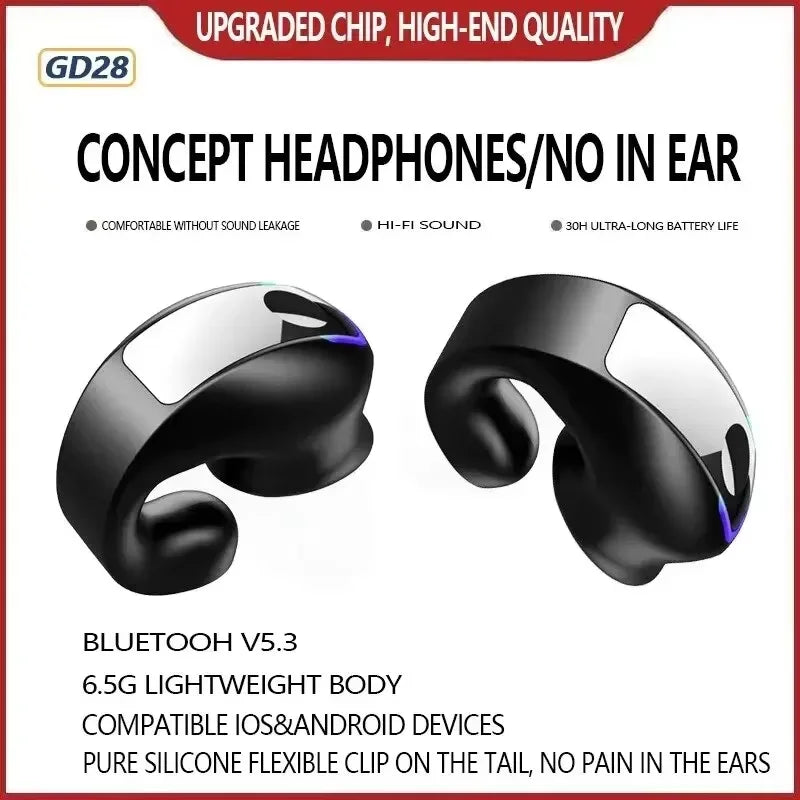 Open-Ear HD Sound Noise Reduction & Low Latency Clip-On Earphone