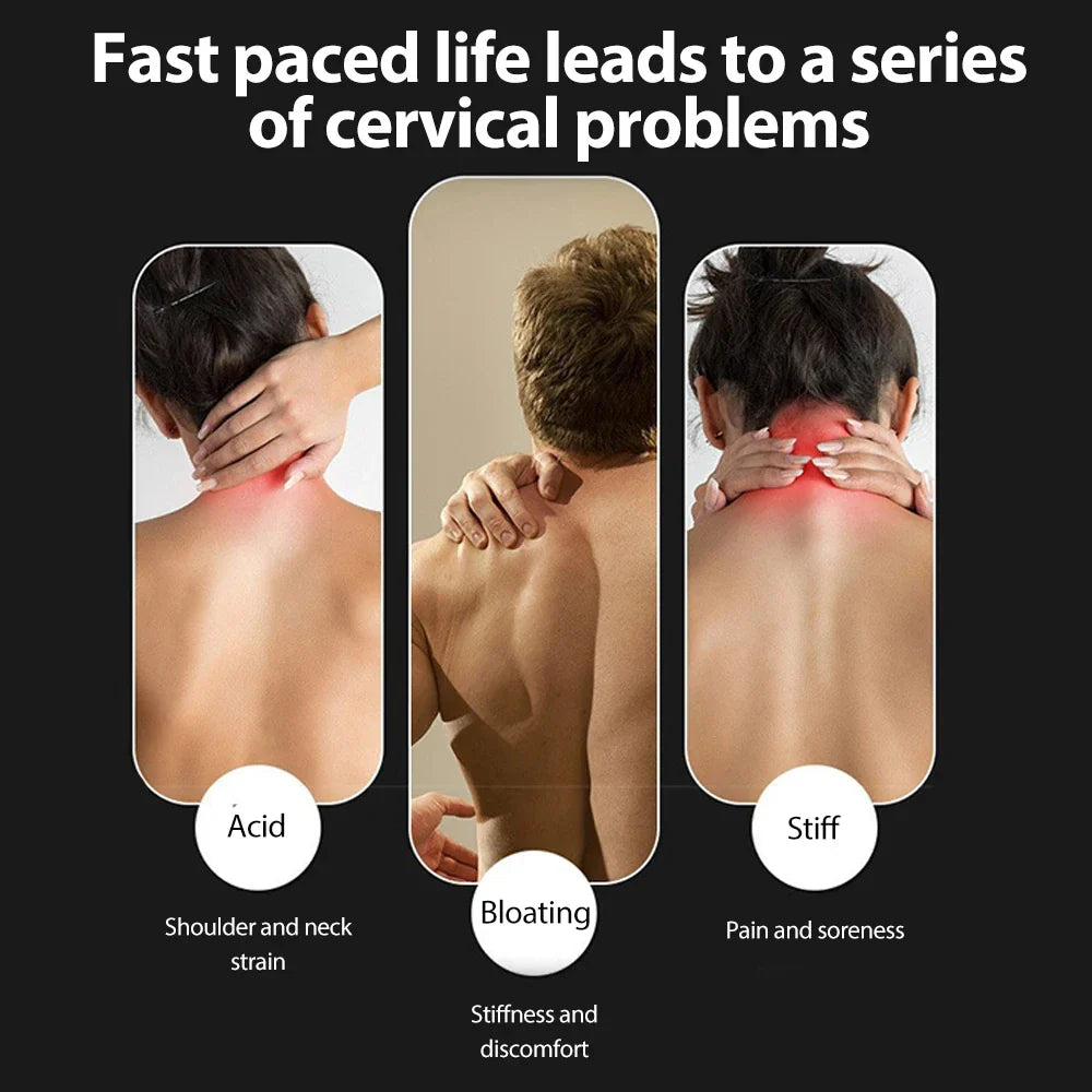 NeuroWarm Multi-Zone Hands-Free Wearable Cervical & Shoulder TENS Heat Massager