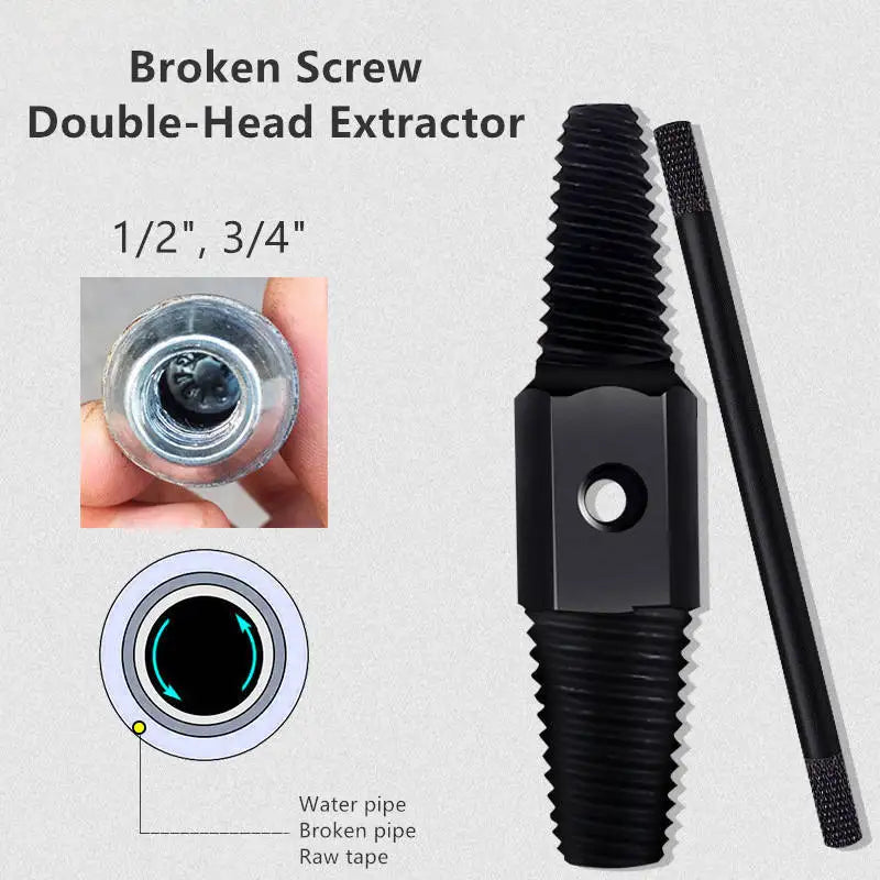 Double Head Broken Pipe Extractor / Remover Tool (1/2” & 3/4”)