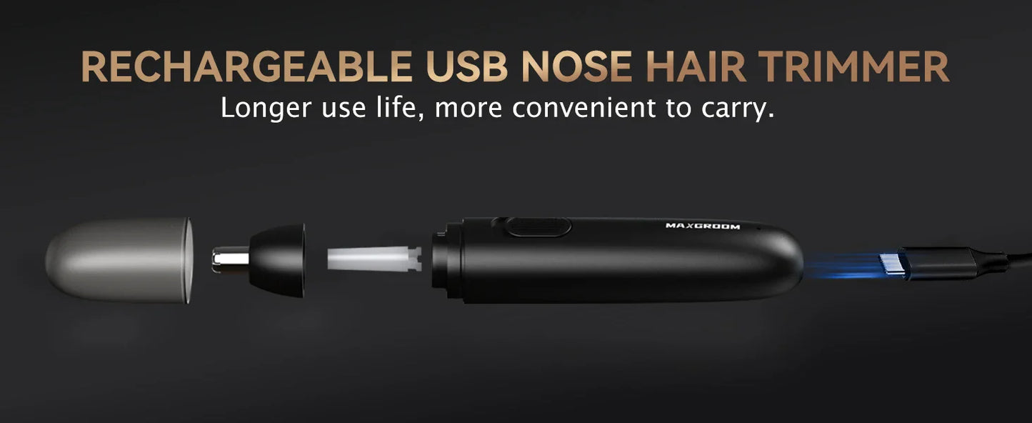 MAXGROOM Rechargeable 360 Rotating Dual-Blade Waterproof Hair Trimmer