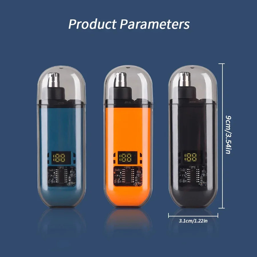 Professional 2 In 1 Rechargeable Ear & Nose Hair Trimmer Clipper with Battery Display