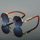 KAMMPT Vintage Double Bridge Gradient Multicolor Lenses Round Luxury Sunglasses