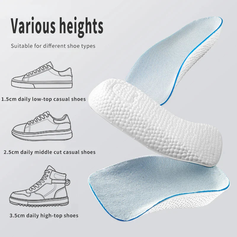 Height Increase Arch Support Memory Foam Orthopedic Insoles