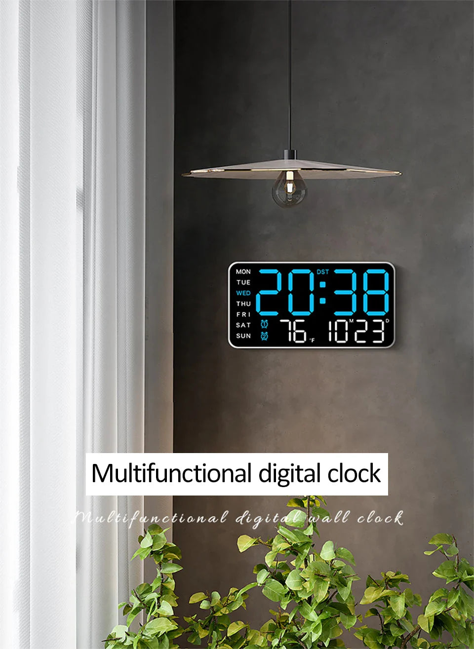 Seniors-Friendly Easy-Read Large Display LED Voice Control Alarm Clock