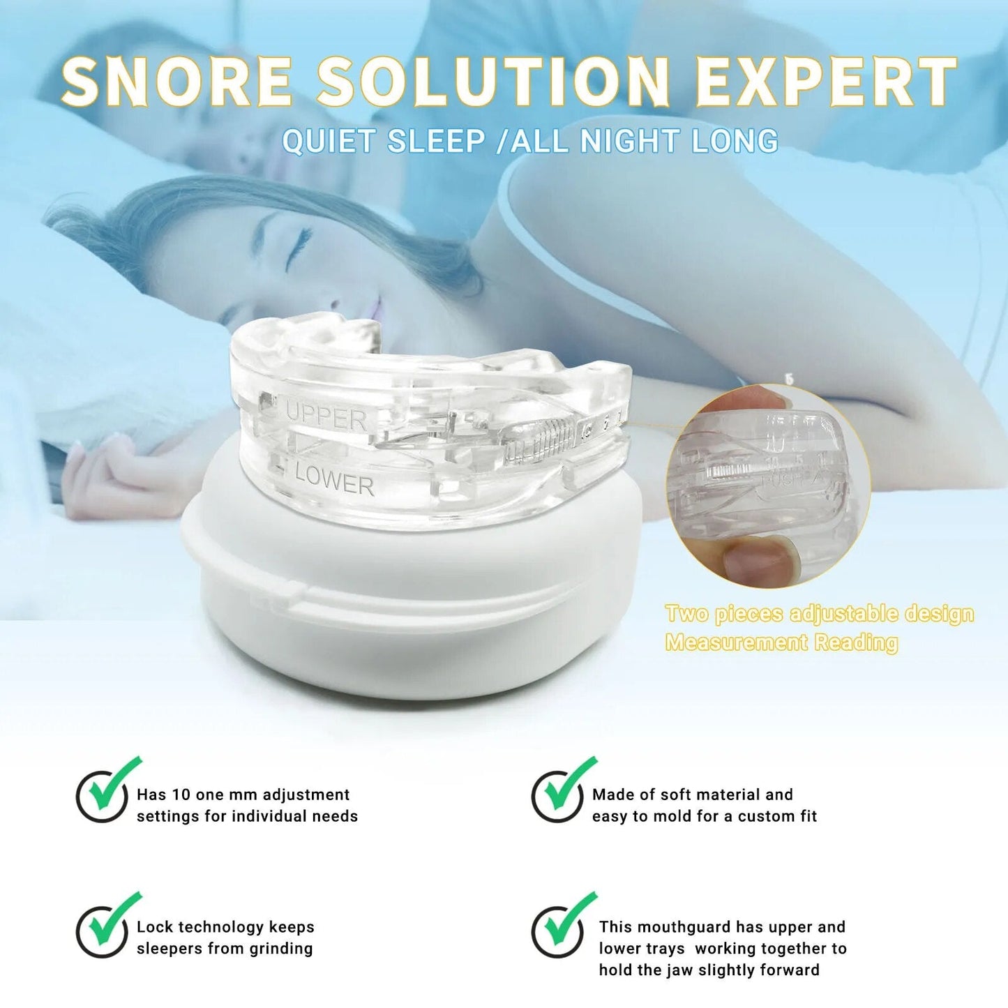 SilentSleep adjustable Anti Apnea Snoring Mouthpiece