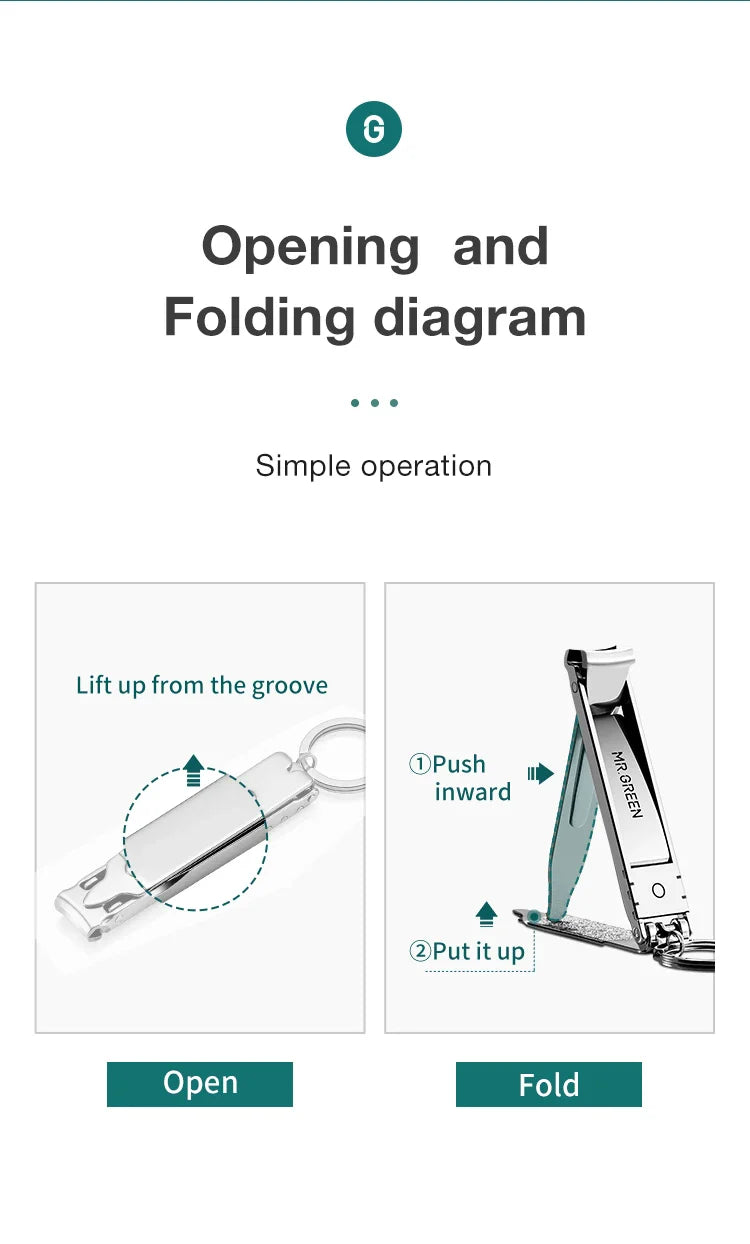 MR.GREEN Ultra-Thin Wide Jaw Travel Nail Clipper