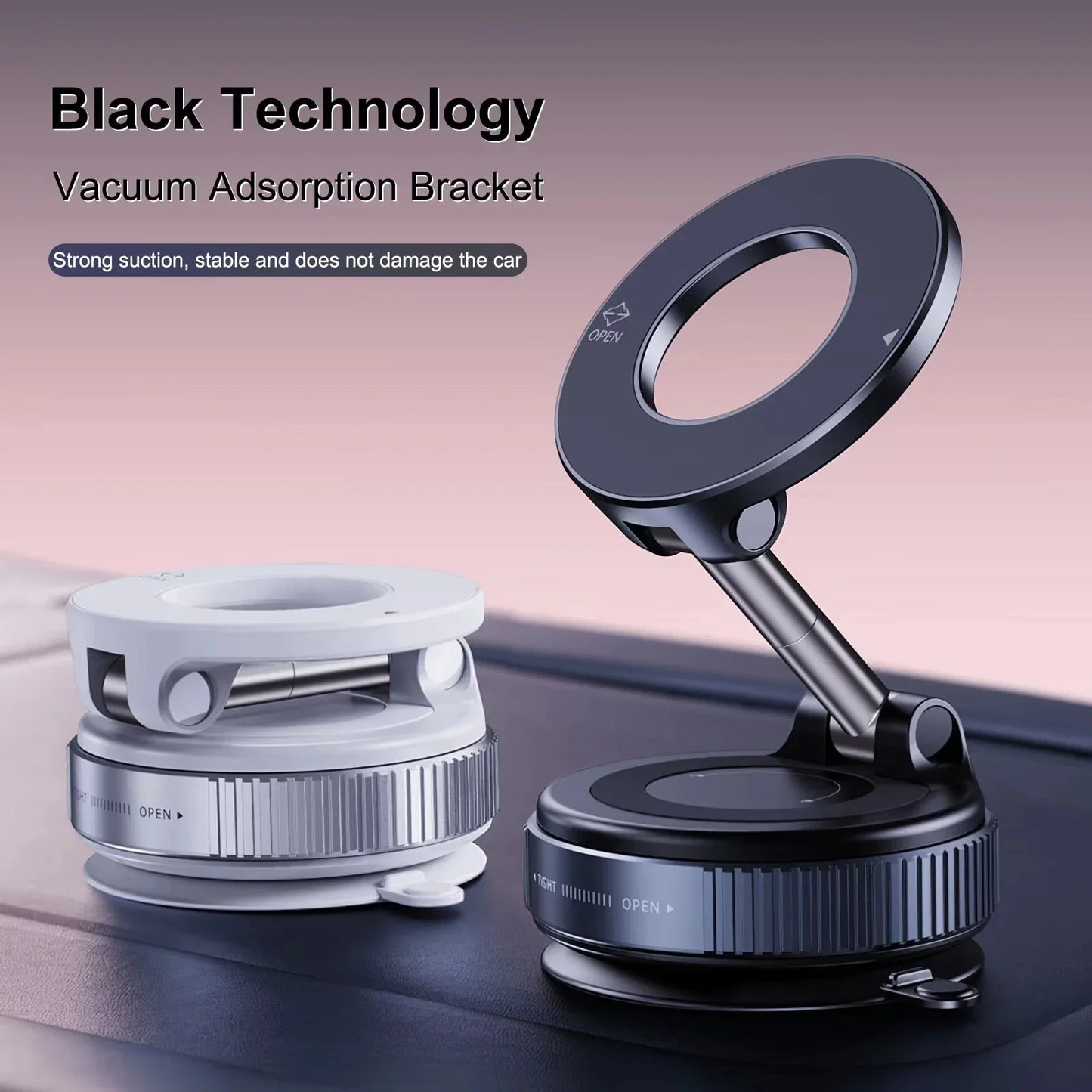 Multi-Angle Dashboard & Windshield Magnetic and Advanced Vacuum Suction Car Mount