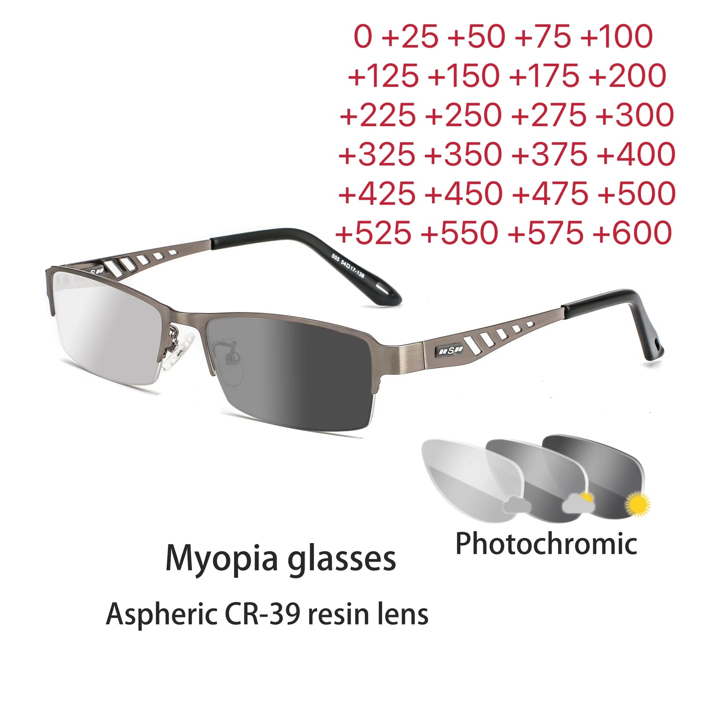 Ultra-Light Photochromic Crystal-Clear Vision Reading Glasses