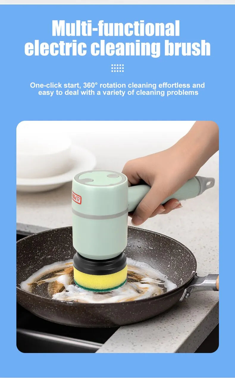 Multi-functional Rechargeable Electric Scrubber Cleaning Brush