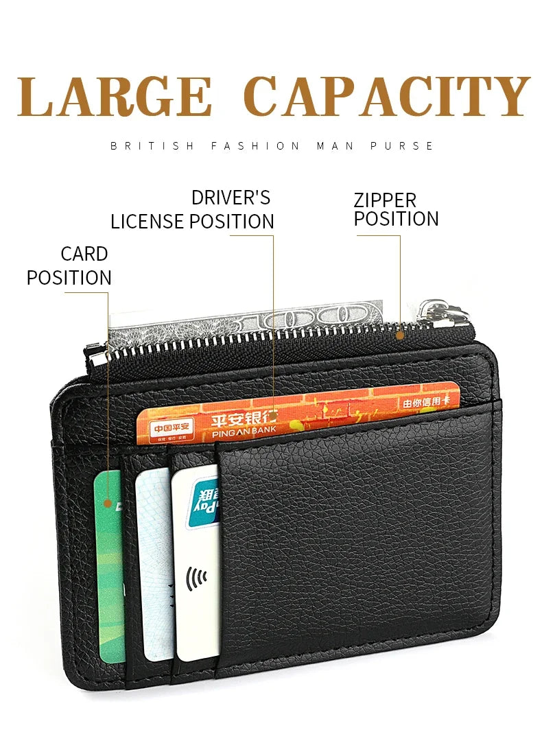SlimZip Zippered Mini Wallet with Card Slots & Coin Pocket