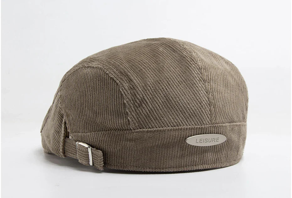 Vintage Corduroy Front and Back Wear Newsboy Flat Cap