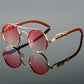 KAMMPT Vintage Double Bridge Gradient Multicolor Lenses Round Luxury Sunglasses
