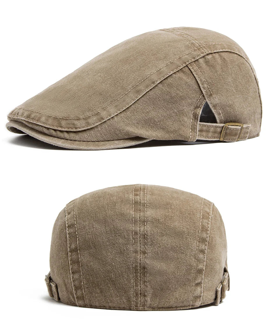 Vintage Soft Cotton Breathable Lightweight Adjustable Fit Newsboy Cap