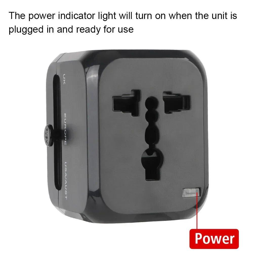 All-in-One Universal Travel Adapter Wall Charger with USB & USB-C