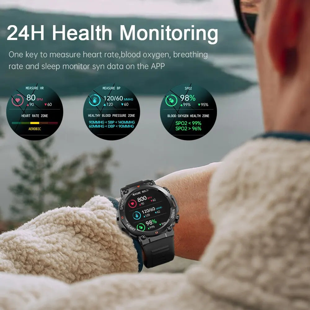 Ultra Durable Construction HD Bluetooth Health Tracker Smartwatch For Android & IOS