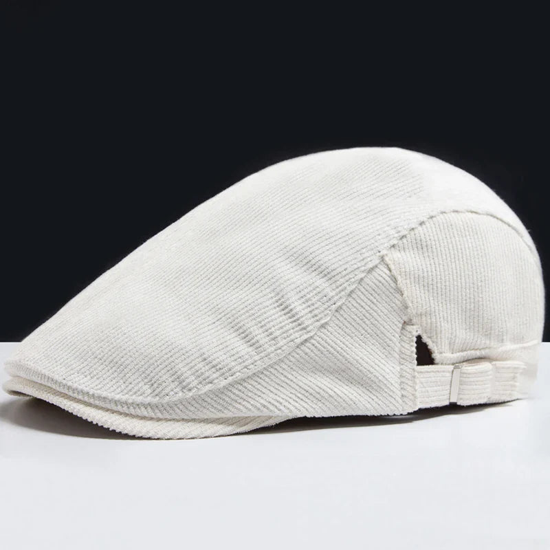 Vintage Corduroy Front and Back Wear Newsboy Flat Cap