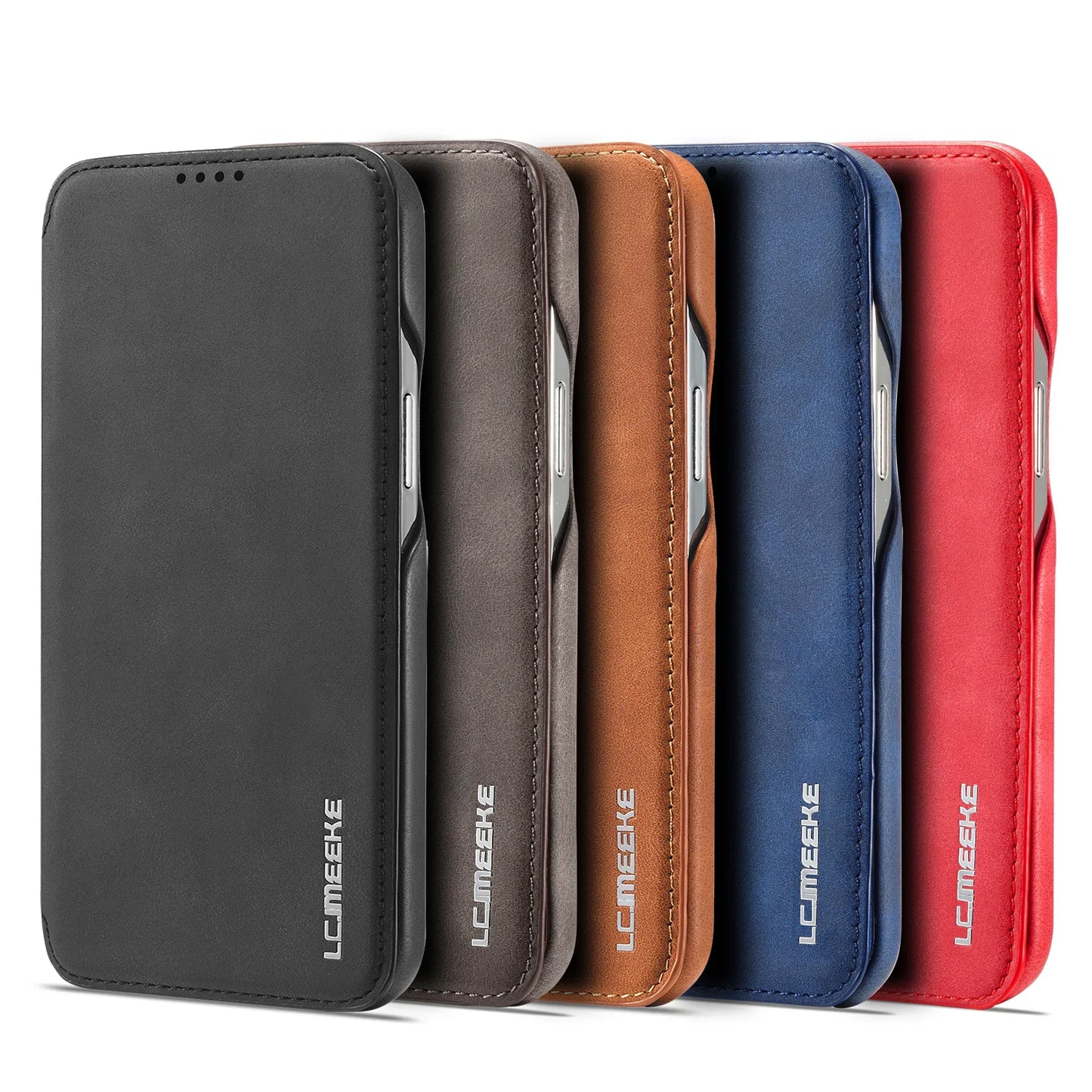 LuxeGuard Slim & Lightweight Flip Wallet Case for iPhone with Kickstand
