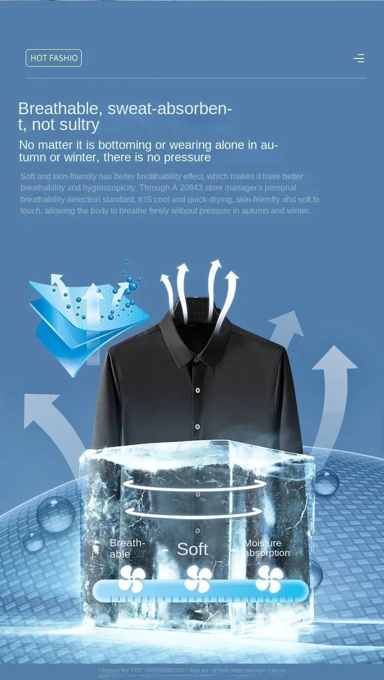Long Sleeve Wrinkle-Resistant Elastic Breathable Business Shirt