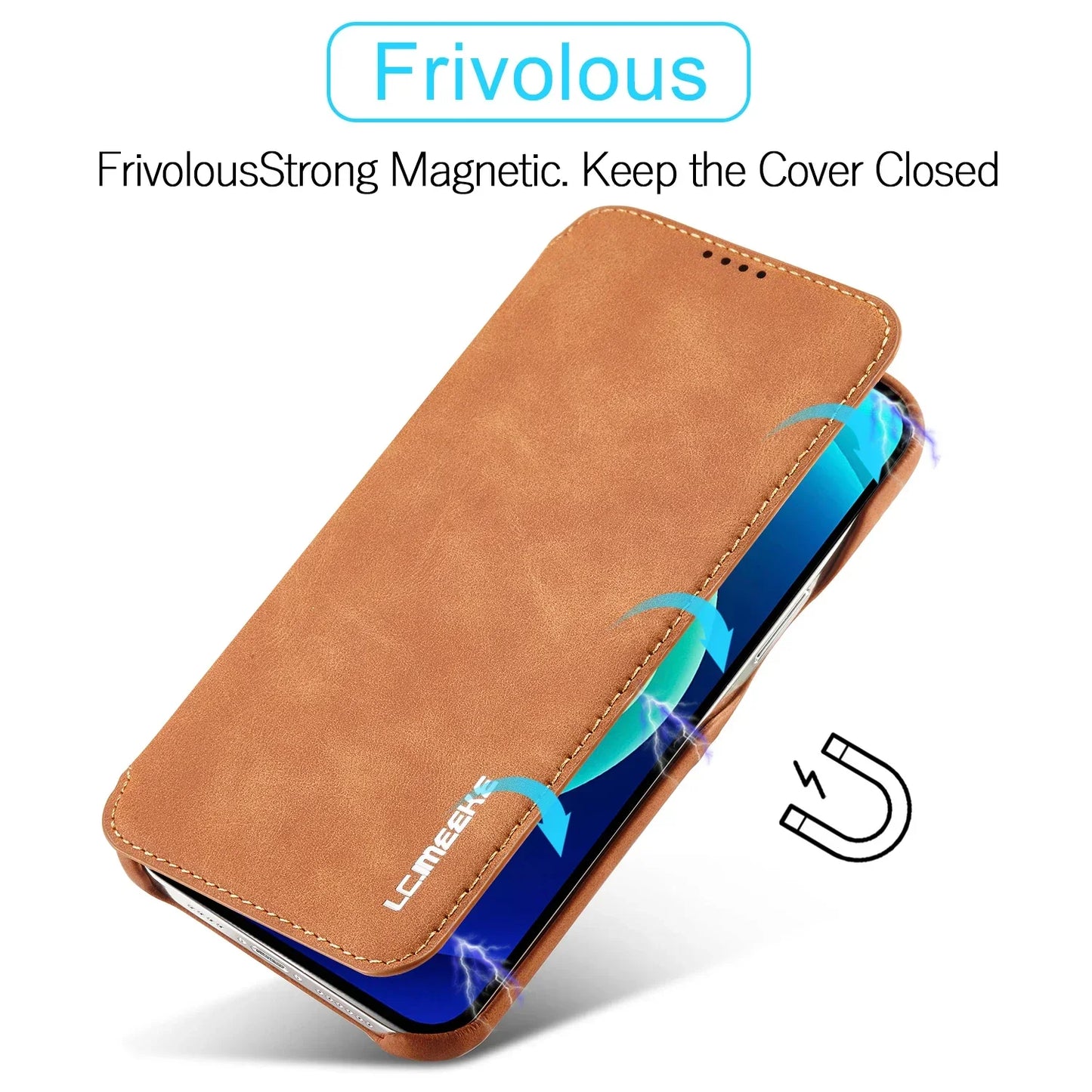 LuxeGuard Slim & Lightweight Flip Wallet Case for iPhone with Kickstand