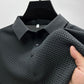 Short-Sleeve Plaid Pattern Ice Silk Polo Shirt