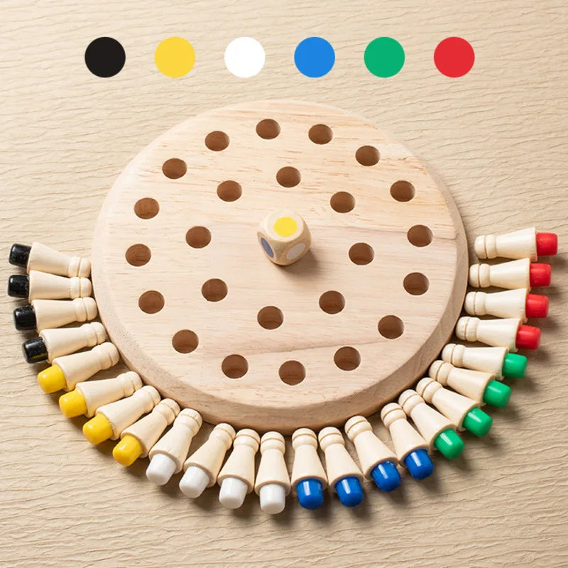 Wooden Memory & Focus Brain Boosting Peg Puzzle Game for Seniors