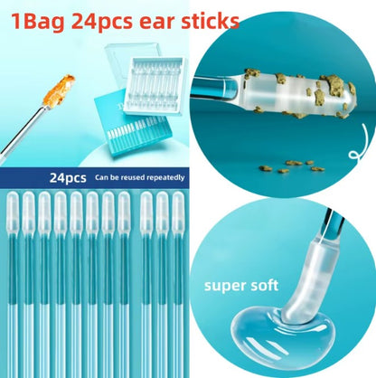 Japanese Reusable Soft Silicone Sticky Wax Removal Ear Swabs (24pcs/box)