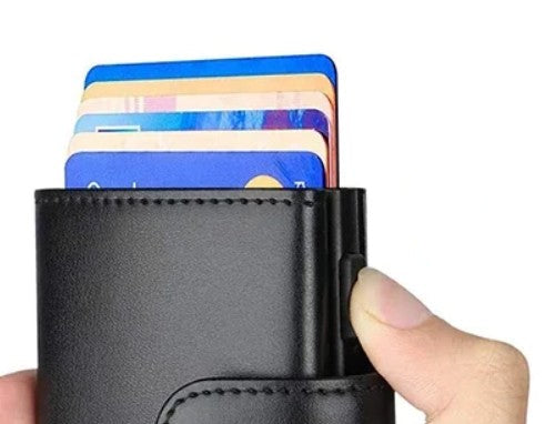 Maximum Carry RFID AirTag Wallet – Pop-Up Cards, Cash Compartment & Coin Pocket
