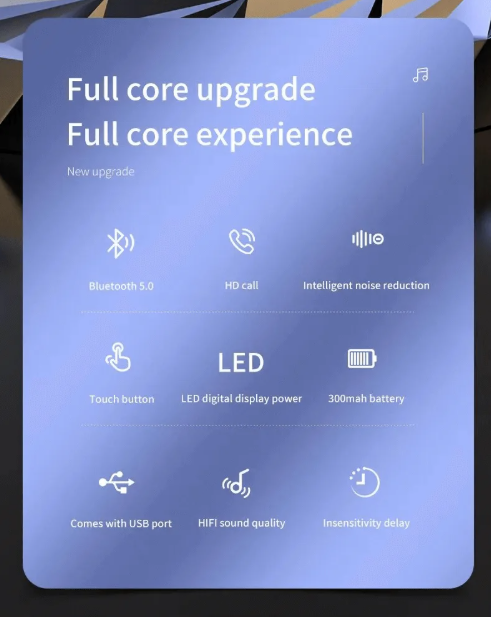 Led Digital Display HD Sound & Noise Reduction In-Ear Headset