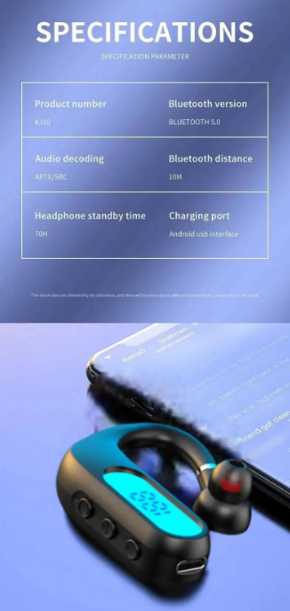 Led Digital Display HD Sound & Noise Reduction In-Ear Headset