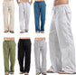 Cotton Linen Relaxed Loose Fit Breathable Pants for Men