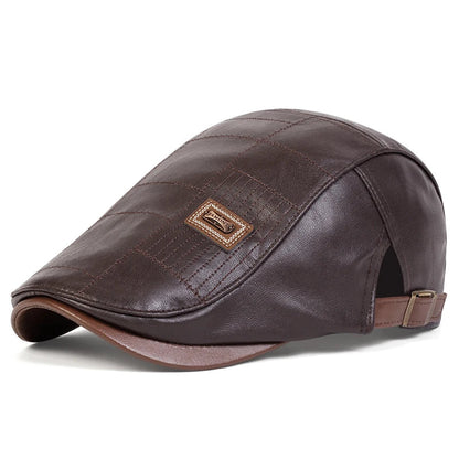 Classic vintage style Pu Leather Lightweight adjustable Comfortable Fit Newsboy Caps