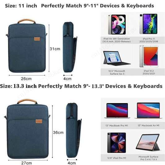 Premium 360° Protective 5 Pockets Tablet Sleeve with Plush Protection