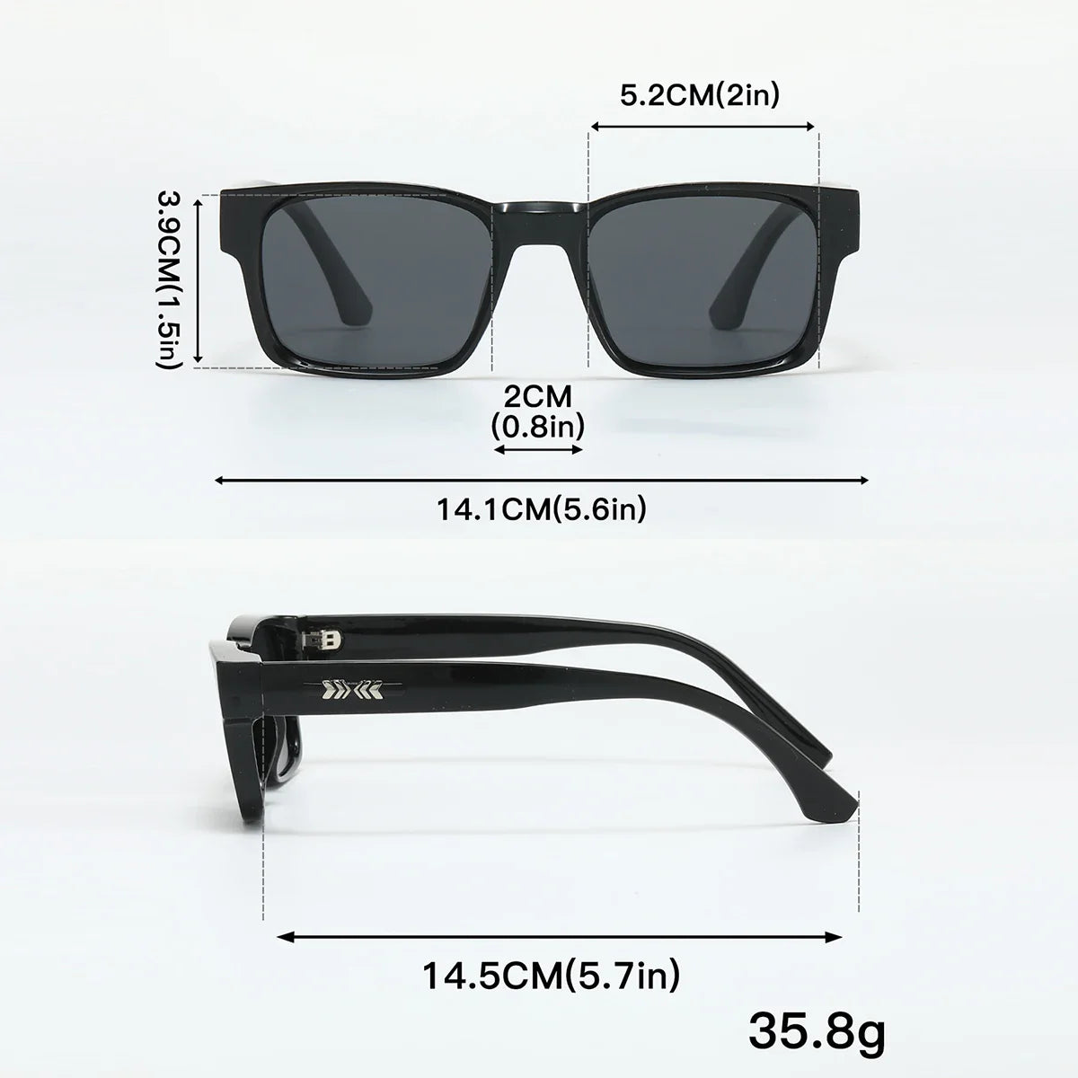 StreetLux Metal Core Square Polarized UV400 Sunglasses