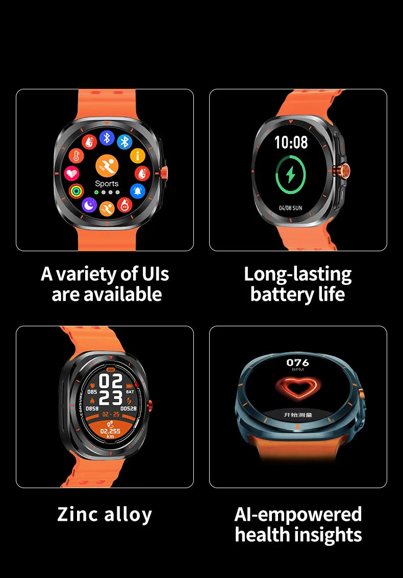 SeniorSafe Large Display Health Monitoring & Emergency SOS Senior Friendly Smartwatch