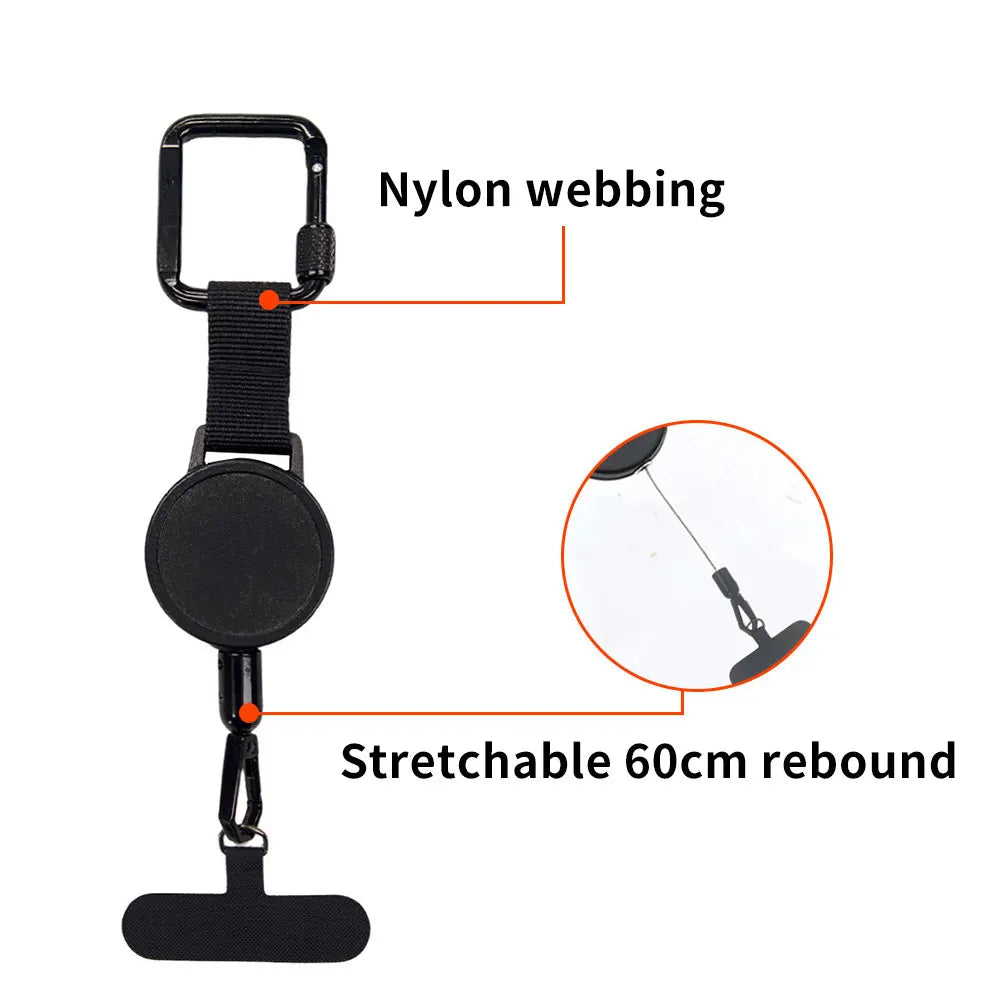 DropGuard Retractable Anti-Drop & Loss Carabiner Clip Attachment Phone Holder