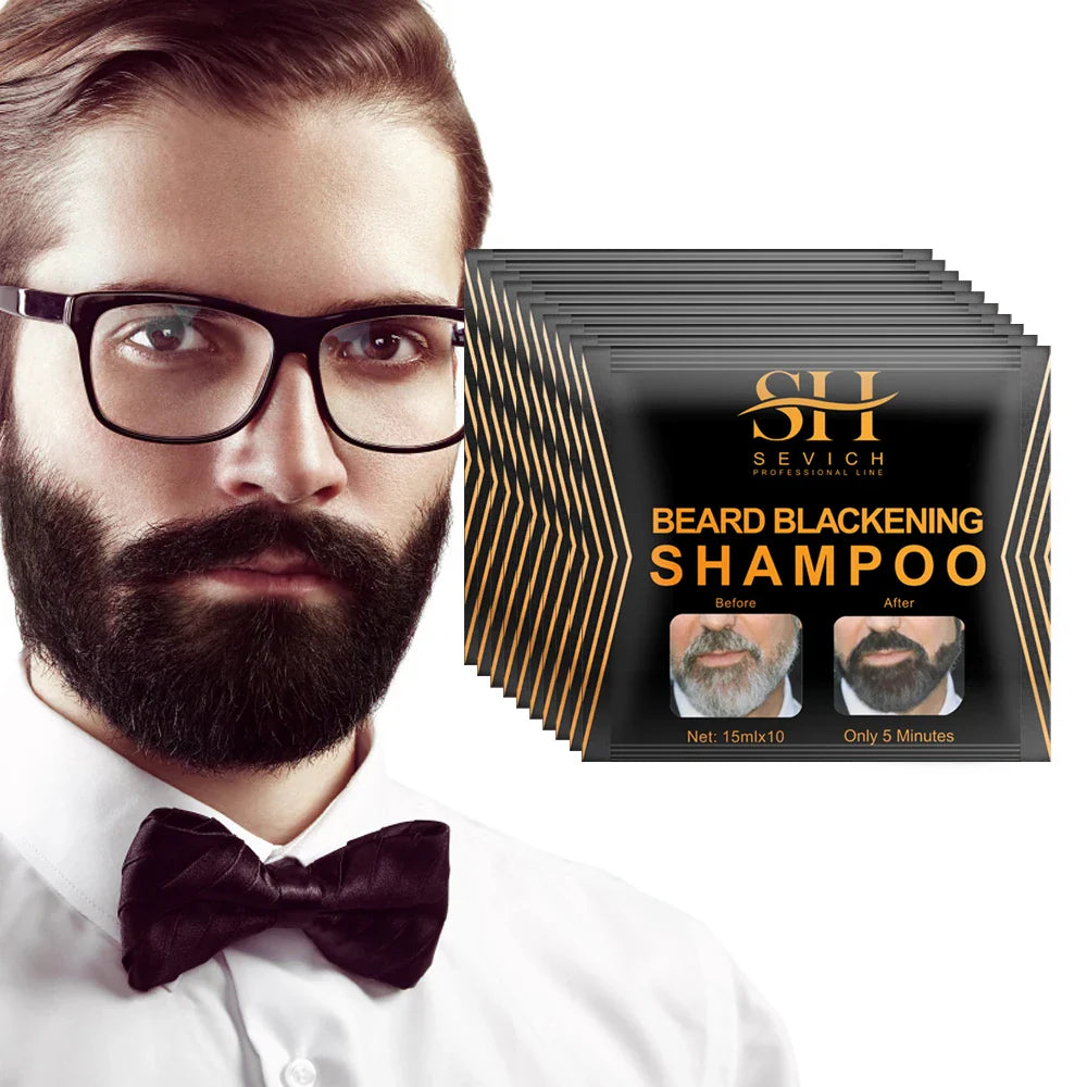 Instant Natural Beard Blackening Nourishing Care Shampoo for Men