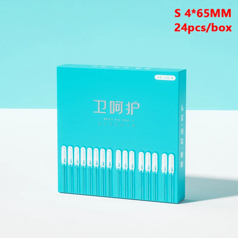 Japanese Reusable Soft Silicone Sticky Wax Removal Ear Swabs (24pcs/box)