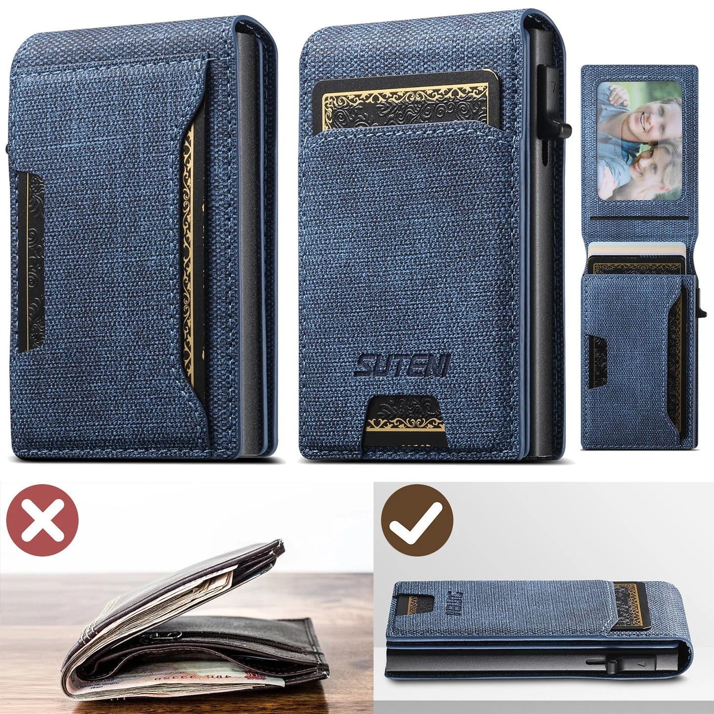 QuickCard – Pop-Up Card Magnetic Closure Durable & Slim Lightweight Wallet