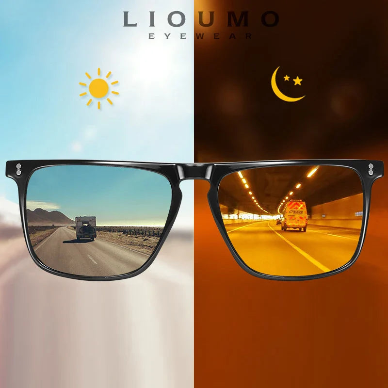 Anti-Glare Photochromic Polarized Day & Night Vision Driving Sunglasses