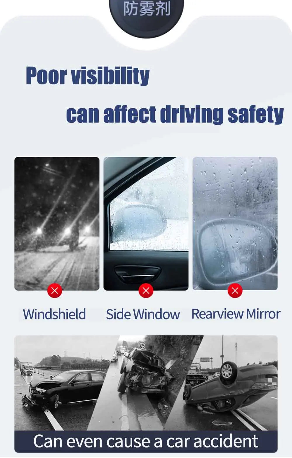 Clear Vision Hydrophobic Nano Rain & Fog Repellent Spray