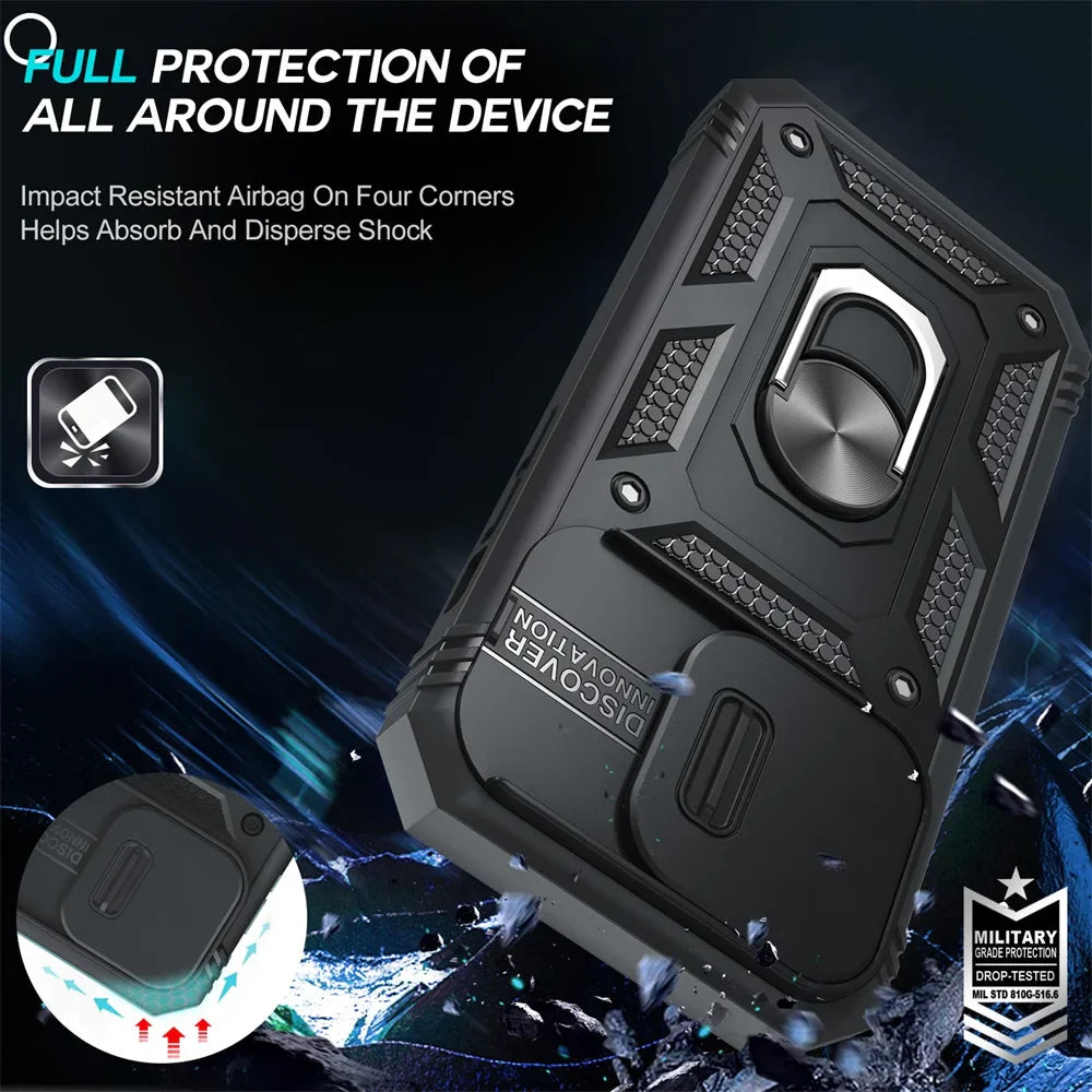 Military-Grade 360° Armor Protection iphone Case With Kickstand Ring