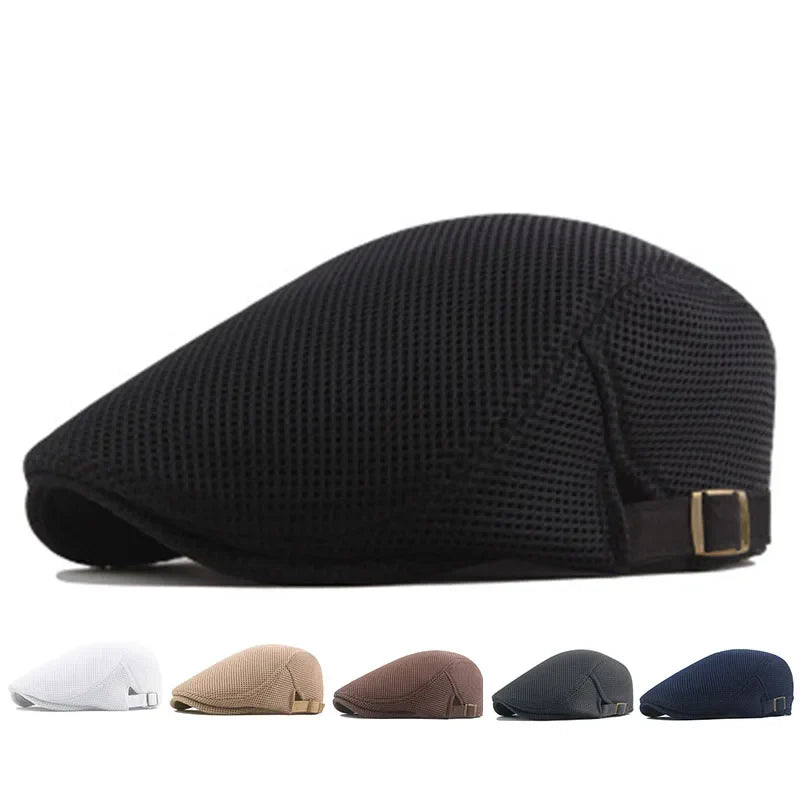 BreezeFit Adjustable Lightweight Breathable Mesh Newsboy Cap