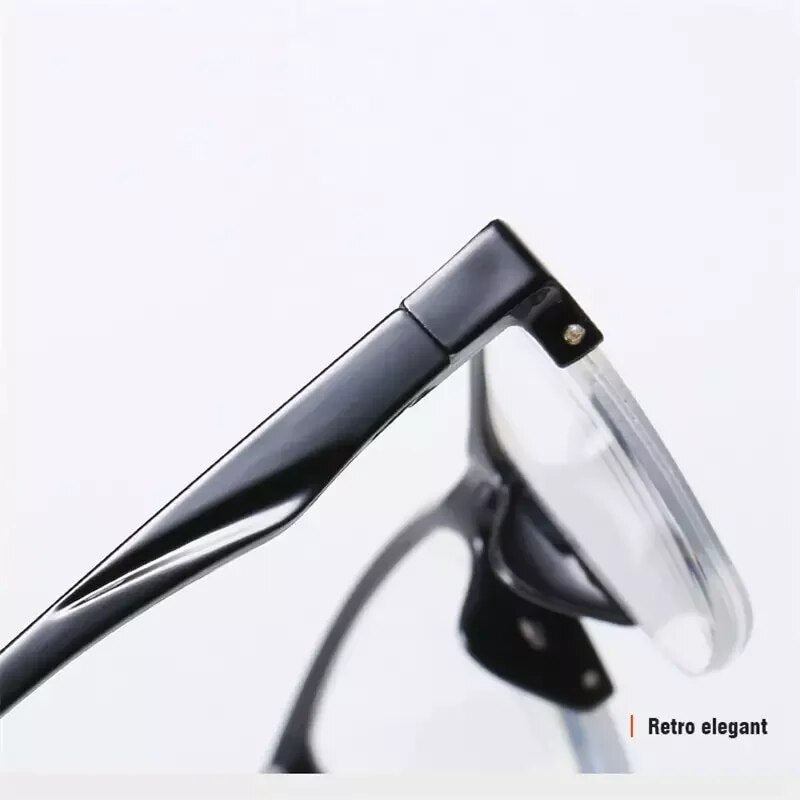Half-Frame Clear Lens Retro Reading Glasses