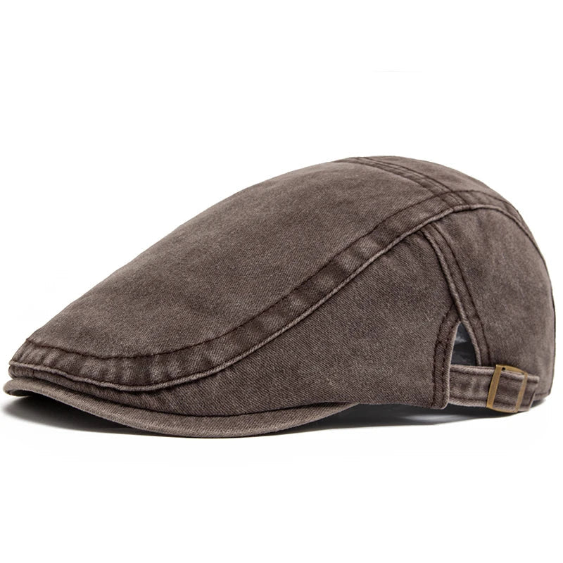 Vintage Soft Cotton Breathable Lightweight Adjustable Fit Newsboy Cap