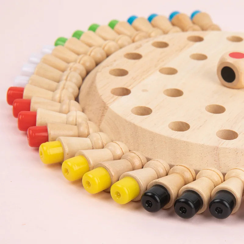 Wooden Memory & Focus Brain Boosting Peg Puzzle Game for Seniors