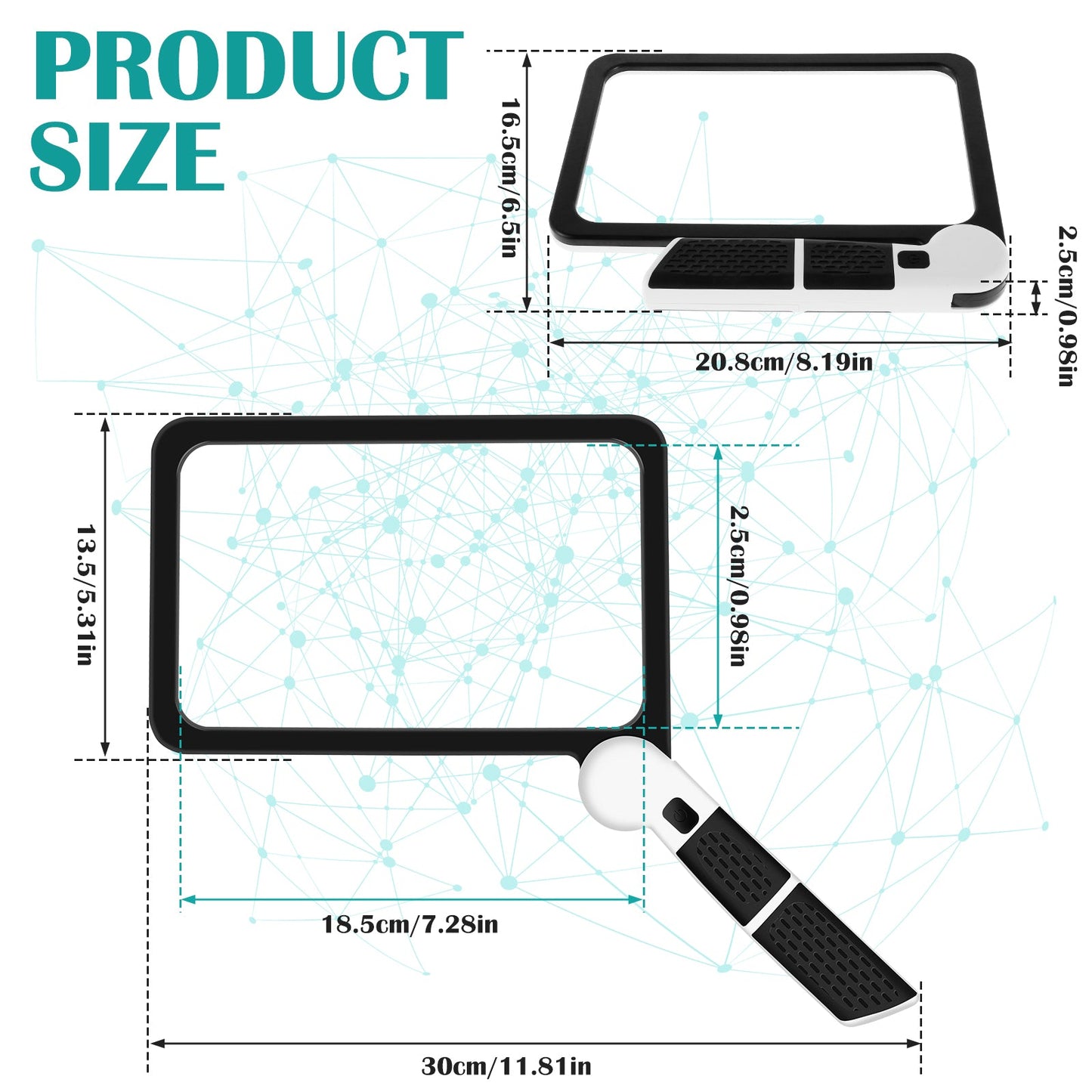 Handheld High Clarity 5X Magnifying Foldable Reading Magnifier With 48 LED Lights